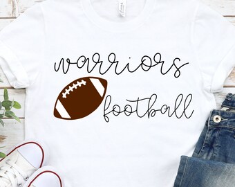 Warriors Football SVG, Football SVG, Football Mom SVG, Game Day svg, Warriors team svg, Cut file for Cricut