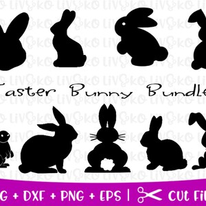 Bundle de lapin de Pâques Svg, Svg de lapin, Svg de lapin de Pâques, fichier Cricut, fichier Silhouette