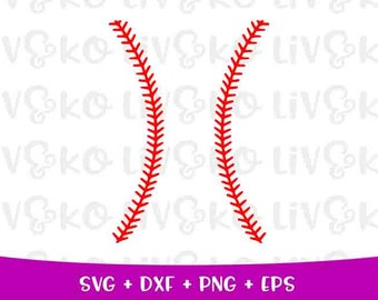 Baseball stitches svg, baseball svg, red baseball stitches, sports svg, instant download, cricut file, silhouette file