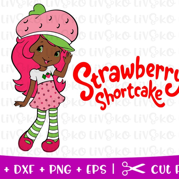 Strawberry Shortcake African American svg, Strawberry Shortcake cut file