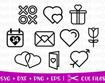 Valentines Day bundle svg, Valentines svg, Heart svg, Cricut file, Silhouette file