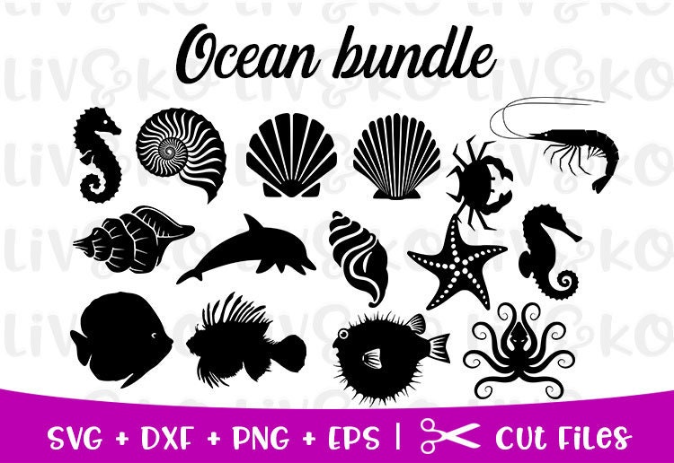 Download Ocean svg Shell svg Shell cut file Fish svg Ocean cut | Etsy