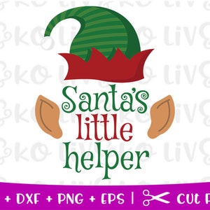 Santa's Little Helper SVG, Kerstmis SVG, Santa's Helper gesneden bestand, Kerstmis gesneden bestand, Elf SVG, Cricut bestanden, silhouet bestanden
