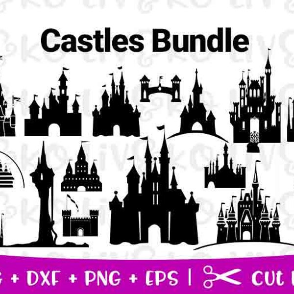 Svg château, château de princesse svg, fichier coupé château, dessins de château, fichiers coupés pour Cricut, svg conte de fées