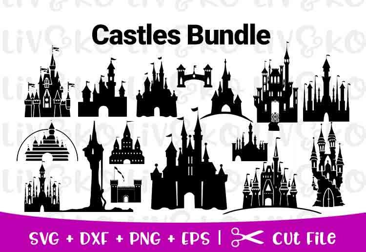 Castle svg, Princess castle svg, Castle cut file, Castle designs, Cut Files for Cricut, Fairytale svg
