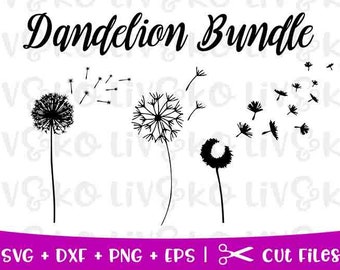 Dandelion bundle svg, Dandelion cut file, Nature svg, Nature bundle, Cricut file, Instant download, Silhouette file