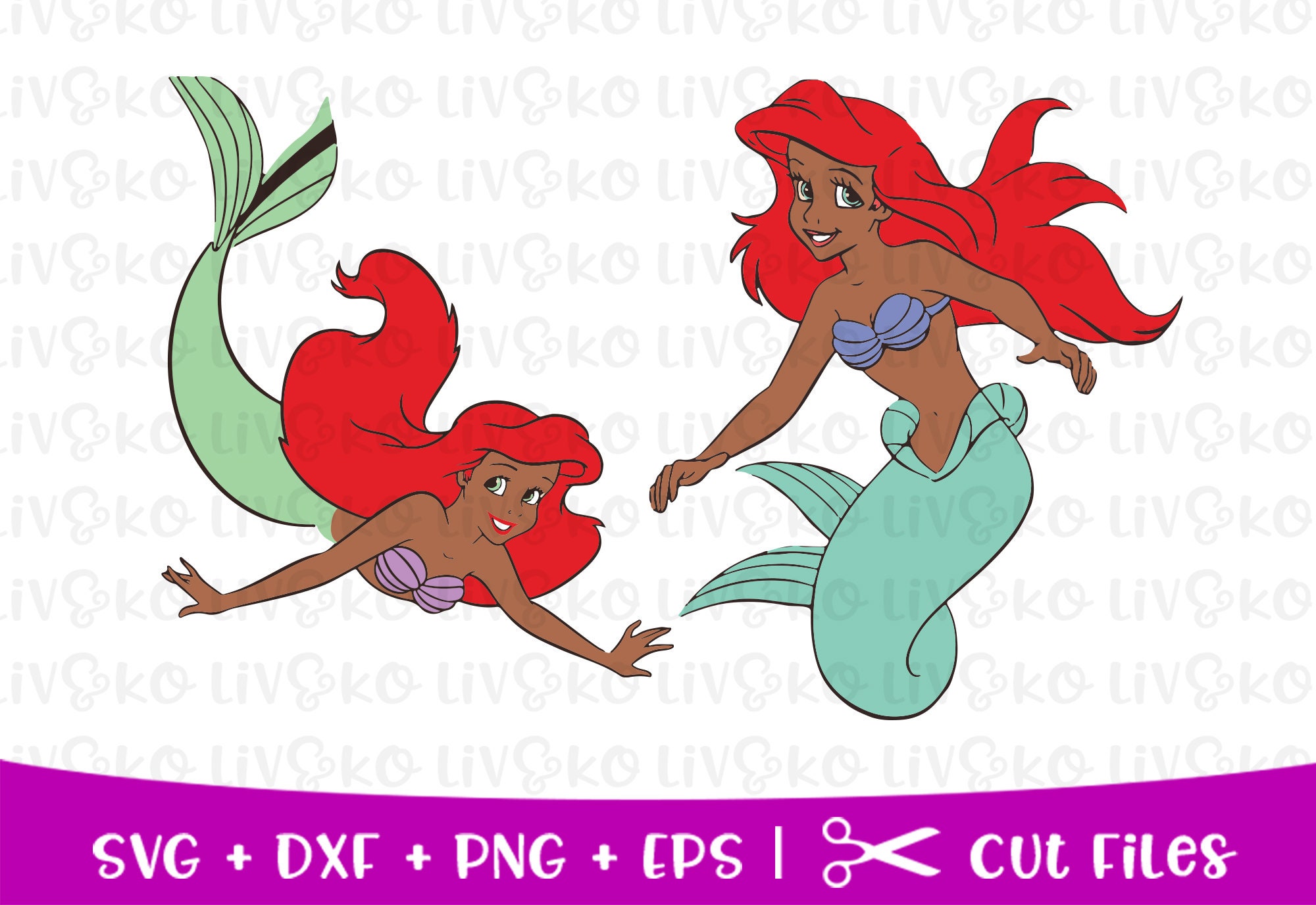 Little Mermaid African American svg Disney Little Mermaid Etsy