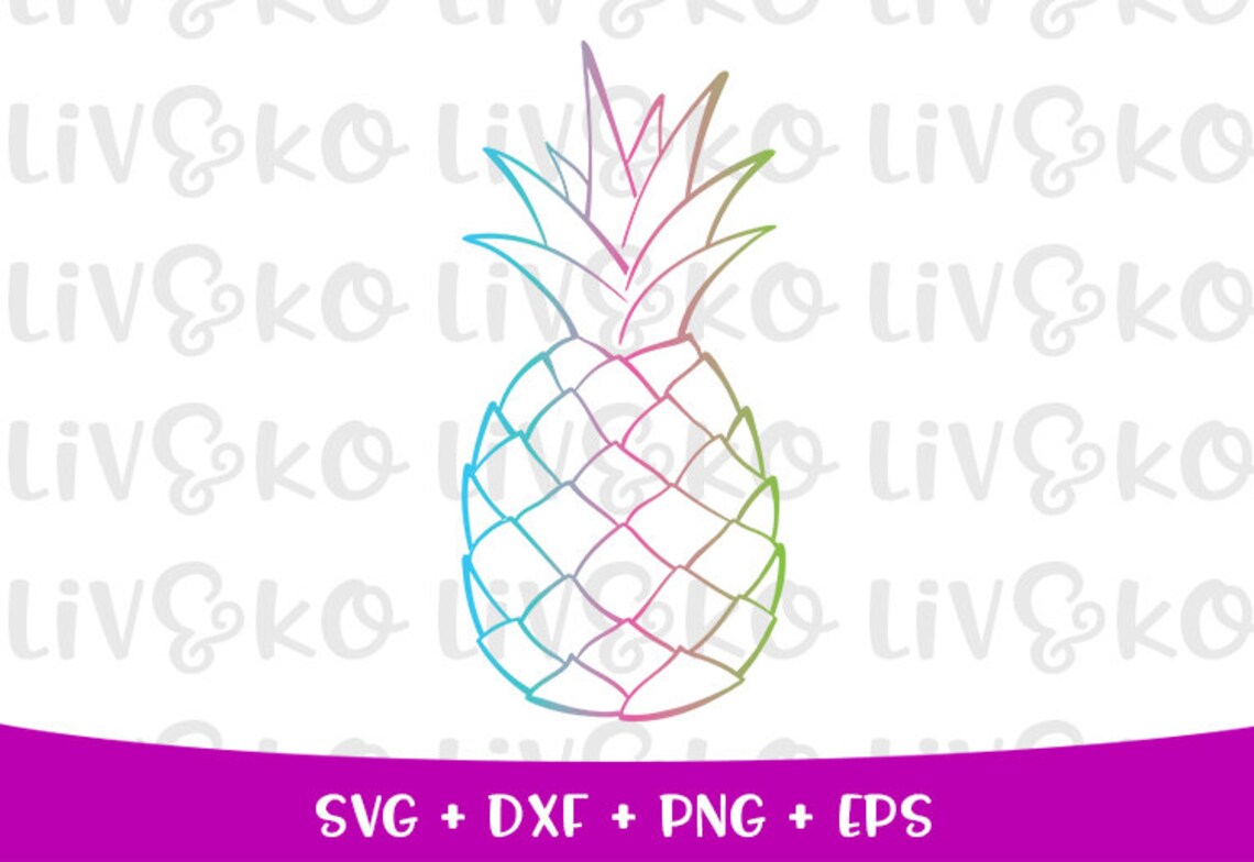 Pineapple Svg File Pineapple Outline Svg Pineapple Cut File Etsy