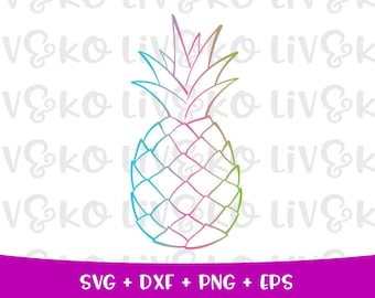 Pineapple svg file, pineapple outline svg, pineapple cut file, pineapple digital download, pineapple instant download,