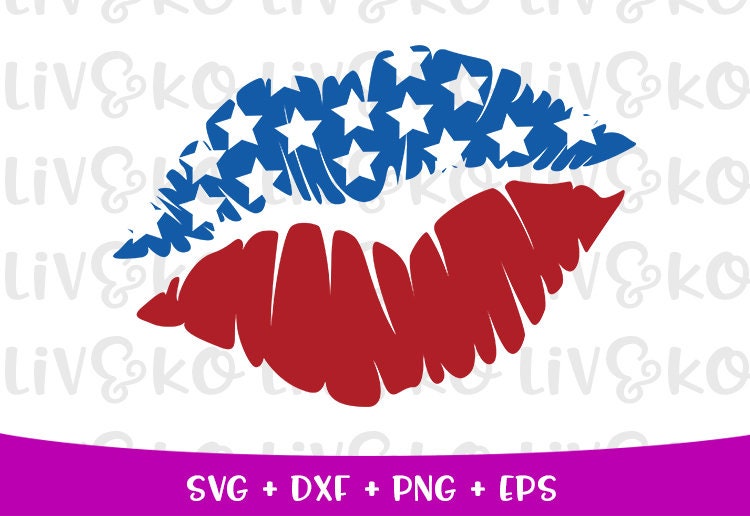 Download American Flag Lips svg USA Kiss svg Flag Lips svg 4th of ...