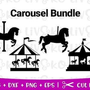 Pacote de carrossel svg, arquivo de corte de carrossel, decalque de carrossel, carrossel svg, arquivo de corte de carrossel de cavalo, download instantâneo, download digital, Cricut