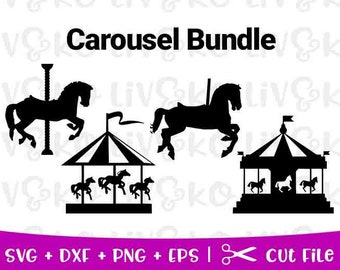 Carousel Bundle svg, Carousel Cut File, Carousel Decal, Carousel svg, Horse Carousel Cut File, Instant Download, Digital Download, Cricut