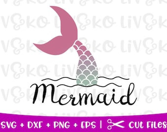 Mermaid svg, Mermaid Silhouette, Mermaid Cut File, Mermaid Decal, Cricut Datei, svg files, silhouette file