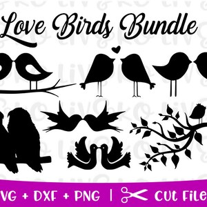 Liebe Vögel SVG, Liebe Vögel schneidbare Dateien, Cricut Dateien, Silhouette Dateien