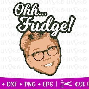 May include: A digital illustration of a man with brown hair and glasses, with the text "Ohh... Fudge!" above him. The image is in a cartoon style and is suitable for use as a digital download for crafting projects.