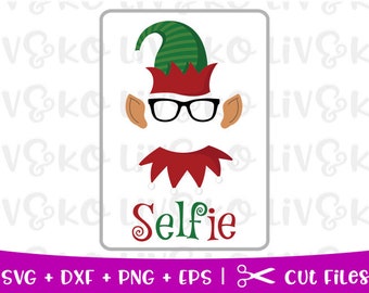 Selfie svg, Christmas svg, Selfie cut file, Christmas cut file, Elf svg, Elf cut file, Cricut files, Silhouette files