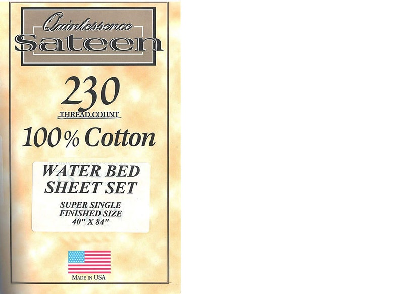 Super Single Waterbed Attached Sheet Set 100 Cotton. Made In Etsy