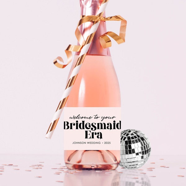 NEW! Bridesmaid Proposal Bubbly Labels | Bridesmaid Era | Mini Champagne Labels | Will You Be My | Bridesmaid Gift | Maid of Honor Era
