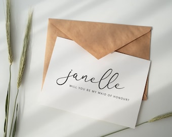¡NUEVO! Tarjeta de dama de honor personalizada / Tarjeta de dama de honor personalizada / Pedida de mano / Tarjeta "¿Quieres ser mi dama de honor?" / Multipack disponible