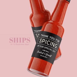 ¡NUEVO! 100 etiquetas de salsa picante para recuerdos de boda / Etiqueta personalizada para salsa picante / Para condimentar / Recuerdos de salsa picante / Compromiso / Recuerdo / Multicolor