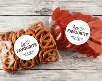 His Favourite & Her Favourite Favour Label | Wedding Favours | Favor Label | Candy Label | His and Her Favorite | Welcome Bag | White Heart
