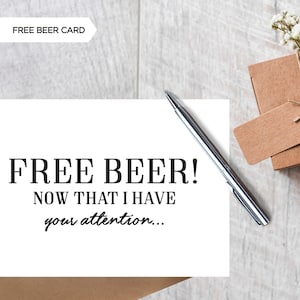 NOUVEAU ! Bière gratuite ! maintenant que j'ai votre attention, carte de vœux | Proposition de garçon d'honneur | Fête de mariage | Carte Meilleur homme | Emballage multiple disponible