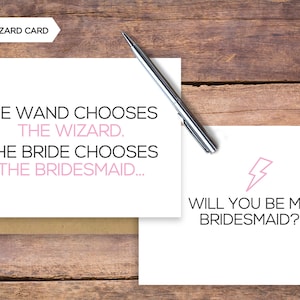 NIEUW! Tovenaar Will You Be My Bridesmaid Card | Voorstel bruidsmeisje | Bruidsmeisje | De toverstok kiest de tovenaar | Multiverpakking beschikbaar
