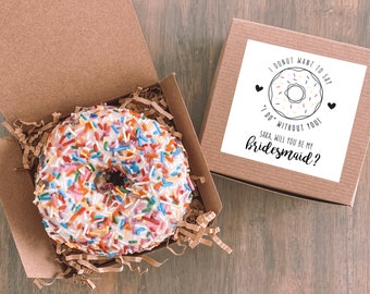 Nieuw Donut-voorstellenpakket | Grappige donut woordspeling | Voorstel bruidsmeisje | Donut voor bruidsmeisje | Donutgunst | Wil je | Donut wil ik zeggen | Kraftpapier