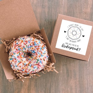 New Donut Proposal Box | Funny Donut Pun | Bridesmaid Proposal | Bridesmaid Donut | Donut Favour | Will You | Donut Want To Say I Do | Kraft