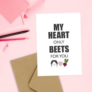 La carte de Saint-Valentin inspirée du bureau | d'amour | Betteraves pour vous | Dwight | La série télévisée Office | La carte du bureau | Emballage multiple disponible
