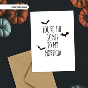 NIEUW! Addams-familiekaart | Morticia & Gomez | Halloween-jubileumkaart | Halloween-filmkaart | Cara Mia | Mon Cher | Valentijnsdagkaart