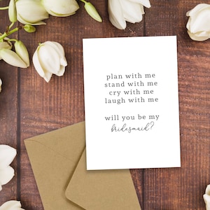 NOVO! Cartão de madrinha Plan With Me, Stand With Me | Proposta de madrinha | Madrinha de casamento | Presente para festa de casamento | Pacote múltiplo disponível