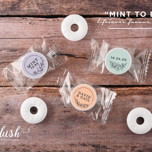 NEW! 108 Personalized Mint Stickers | Mint Labels | Mint To Be Favours | Wedding | Flower Mint To Be | 40+ Colours | 0.75” Round Labels