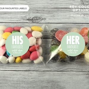 His Favourite & Her Favourite Favour Label | Wedding Favours | Favor Label | Candy Label | His and Her Favorite | Welcome Bag | 40+ Colours