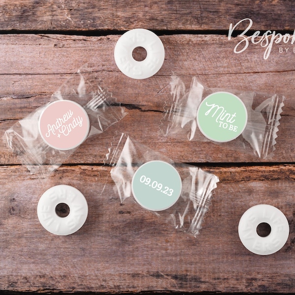 NEW! 108 Personalized Mint Stickers | Mint Labels | Mint To Be Favours | Wedding Favors | Bridal Shower | 40+ Colours | 0.75” Round Labels