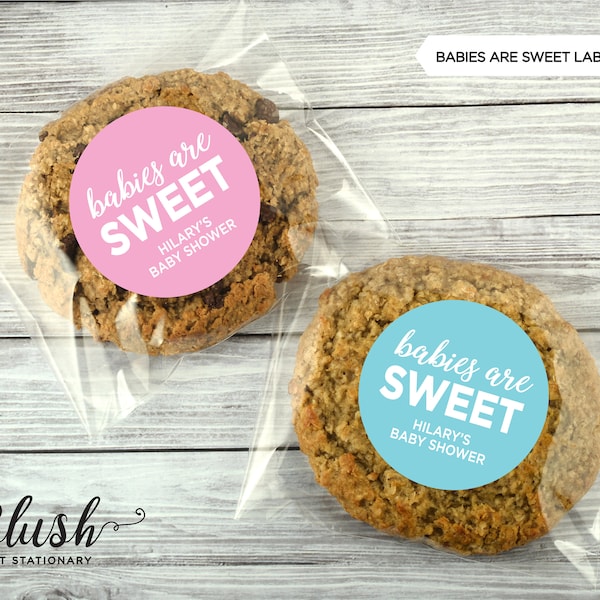 Babies Are Sweet Cookie Label | Cookie Favour/Favor Label | Thank You Sticker | Baby Shower Favour/Favor | Thank You Label | Pink Or Blue