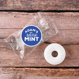 NEW! 108 Personalized Mint Stickers | Mint Labels | Retire Mint Favours | Retirement Party | Custom Retirement Gift | 0.75” Round Labels