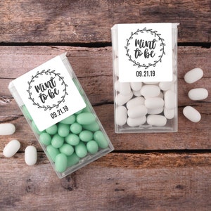 NEW! Personalized Mint To Be Favour Labels | Mint Favours | Mint Stickers | Mint Labels | Wedding Favour | Custom Favor | White | Set of 12