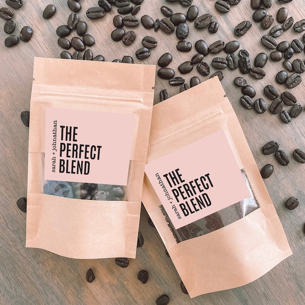 NEW! The Perfect Blend Coffee Wedding Favour Bag | Bridal Shower Favour | Coffee Favour Pouch | Personalized Wedding Favour | Tea Favour