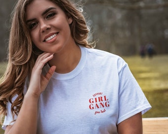 NEW! Support Your Local Girl Gang T-Shirt | Boyfriend Style Crop Top | Feminist Shirt | Girl Gang Corner Tee | Girl Power | Female | White