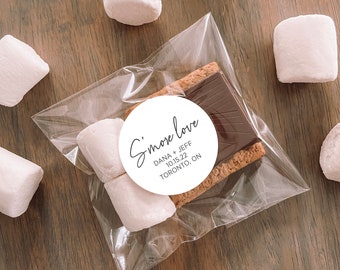S’more Love Favour Sticker | S'mores Favours | S'mores Stickers | S'more Love Labels | Wedding Favours | Favor Label | Bridal Shower | White