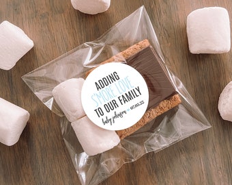 NEW! S’more Love Favour Sticker | S'mores Favours | Baby Announcement Favours | Baby Shower Favour | S'mores Stickers | Gender Reveal Favour
