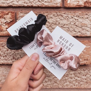 New! Bridesmaid Scrunchie | Bridesmaid Hair Ties | Bridesmaid Card | Bridesmaid Proposal | Maid Of Honour Scrunchie | Bridal Party Hair Tie