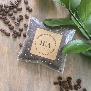 NOVITÀ! Sacchetto per bomboniere da sposa con fondi di caffè per celebrazioni / Bomboniera per addio al nubilato / Sacchetto per bomboniere da caffè / Bomboniera personalizzata per matrimonio / Fai da te
