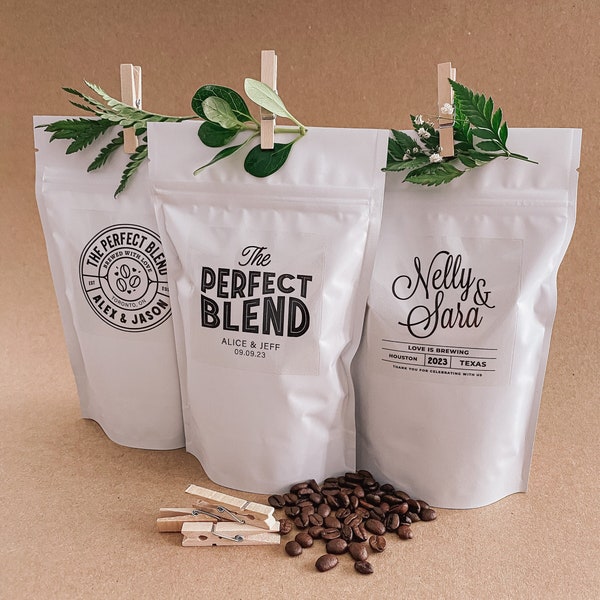NEW! The Perfect Blend Coffee Wedding Favour Bag | Bridal Shower Favour | Coffee Favour Pouch | Personalized Wedding Favour | Wedding Favor