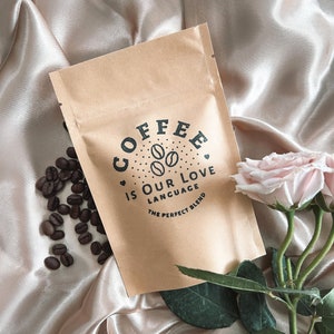 NEW! Coffee Is Our Love Language Wedding Favour Bag | Bridal Shower Favour | Coffee Favour Pouch | Wedding Favour | The Perfect Blend