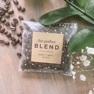 NOUVEAU ! Sac cadeau parfait pour mariage avec café | Cadeau de douche nuptiale | Pochette cadeau pour le café | Papier kraft | Cadeau de mariage personnalisé | Bricolage
