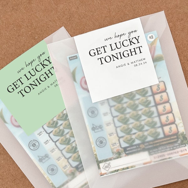 NEW! Get Lucky Tonight Lotto Ticket Favours | Lotto Favor Bags | Wedding Favours | Wedding Scratchers | Lottery Ticket | Lottery Favours