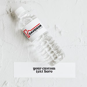 Benutzerdefinierte Wasserflaschenetiketten | Personalisiertes wasserdichtes Etikett | Ihr Business Logo Design | Wasserflasche Aufkleber | Business Wasserflasche Etiketten