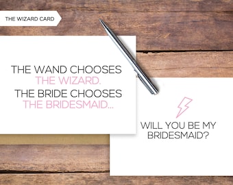 NEW! Wizard Will You Be My Bridesmaid Card | Bridesmaid Proposal | Maid of Honour | The Wand Chooses The Wizard | Multipack Available